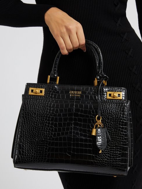 Sac à Main Guess Katey Croco Noir