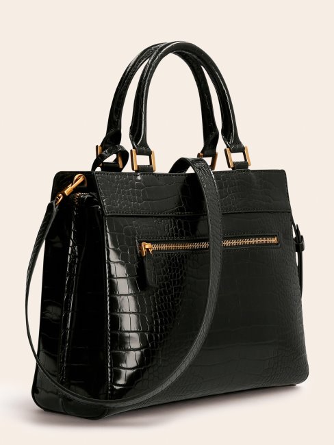 Sac à Main Guess Katey Croco Noir