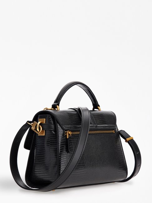 Mini Sac à Main Imprimé Python Ginevra Guess Noir