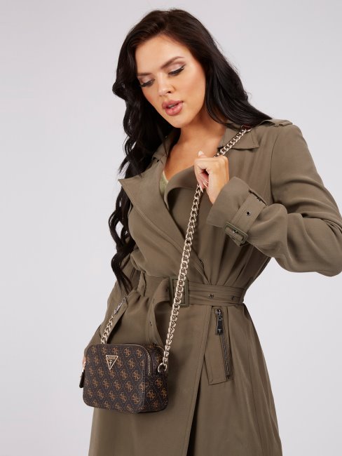 Mini Sac à Bandoulière Guess Noelle 4g ​​​​logo Marron