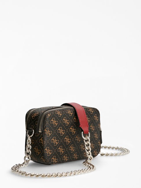 Mini Sac à Bandoulière Guess Noelle 4g ​​​​logo Marron