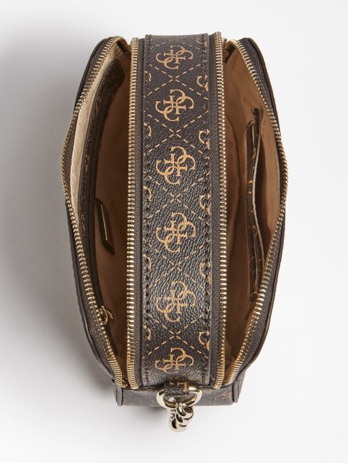 Mini Sac à Bandoulière Guess Noelle 4g ​​​​logo Marron