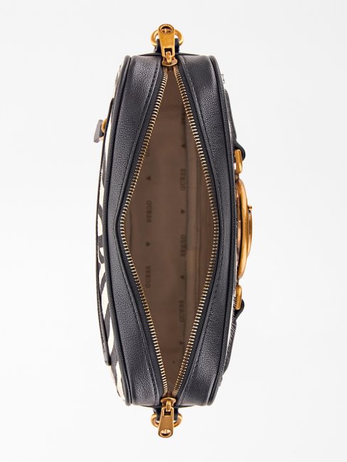 Guess Animalier Aviana Sac à Bandoulière En Cuir Véritable