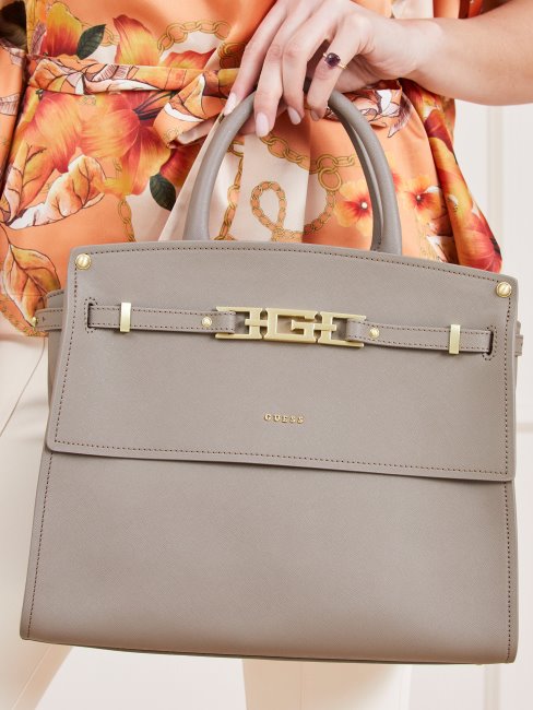 Cristina Sac à Main En Cuir Véritable Guess Gris