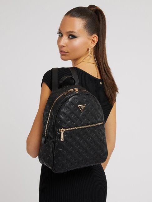 Guess Sac à Dos Logo Vikky En Creux 4g Noir