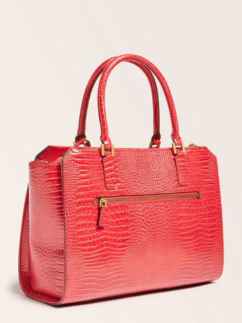 Sac à Main Guess Rouge Raphie Imprimé Croco