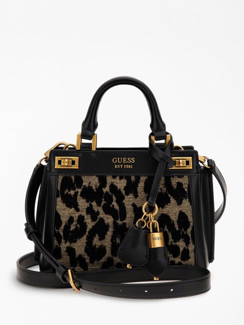 Katey Animalier Mini Sac à Main Noir Guess