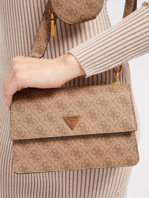 Mini Sac à Bandoulière Guess Beige Logo Alexie 4g