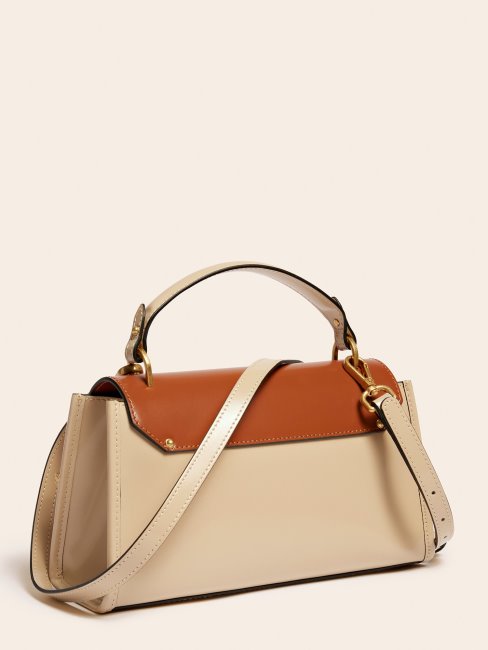 Sac à Main Guess En Cuir Véritable Marron Alia