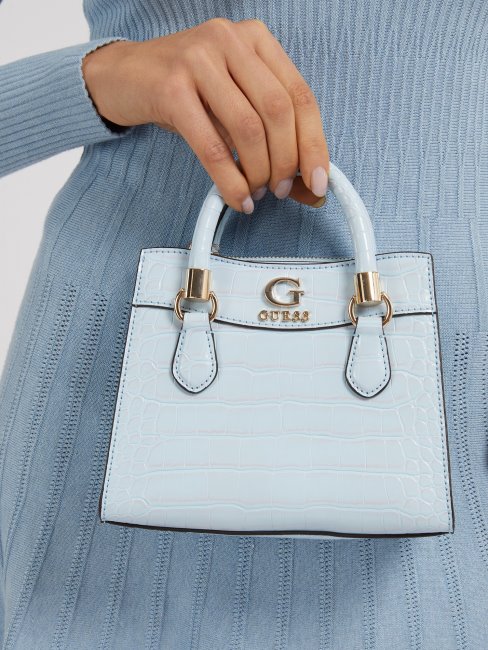 Mini Sac à Main Nell Croco Bleu Clair Guess