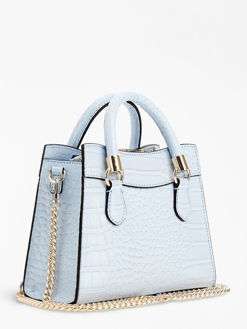 Mini Sac à Main Nell Croco Bleu Clair Guess