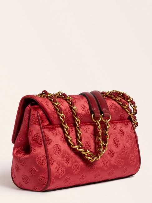 Kimi Sac à Bandoulière En Velours Guess Rouge