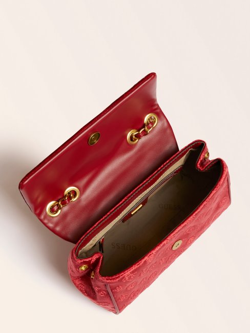 Kimi Sac à Bandoulière En Velours Guess Rouge