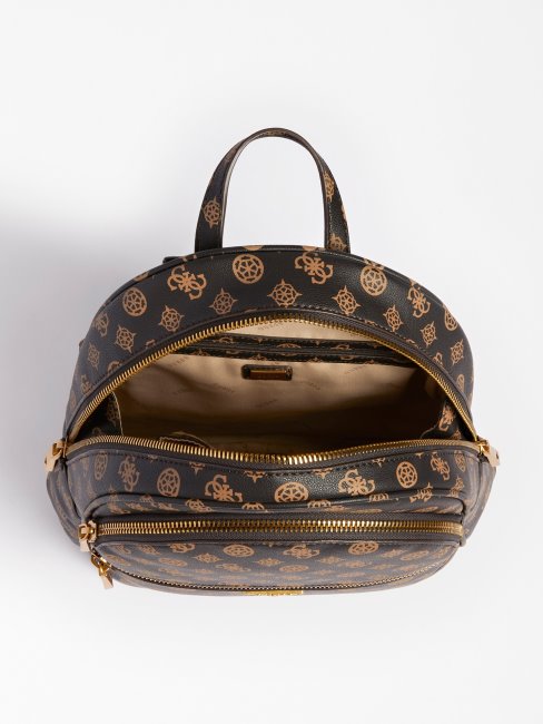 Sac à Dos Marron Guess Manhattan 4g Logo Pivoine