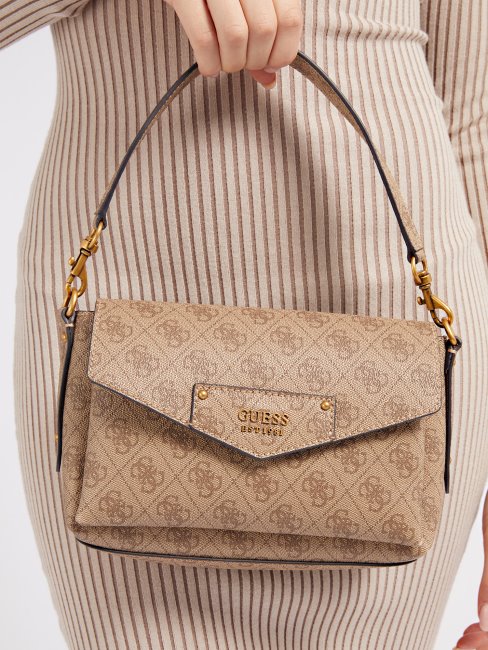 Guess Mini Sac Porté épaule Brenton Beige