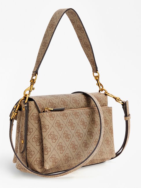 Guess Mini Sac Porté épaule Brenton Beige