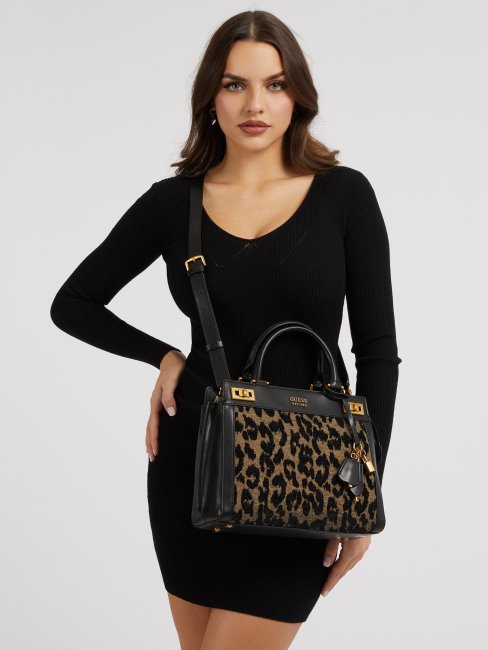 Sac à Main Noir Guess Katey Animalier