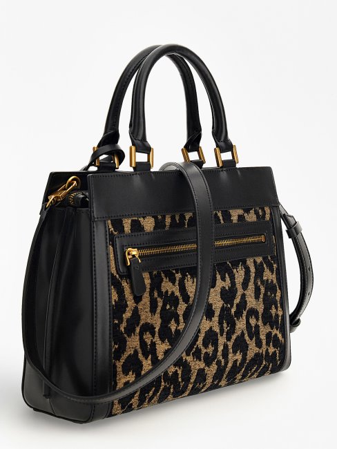 Sac à Main Noir Guess Katey Animalier