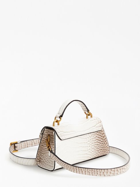 Micro Sac à Main Guess Tullia Blanc Imprimé Croco