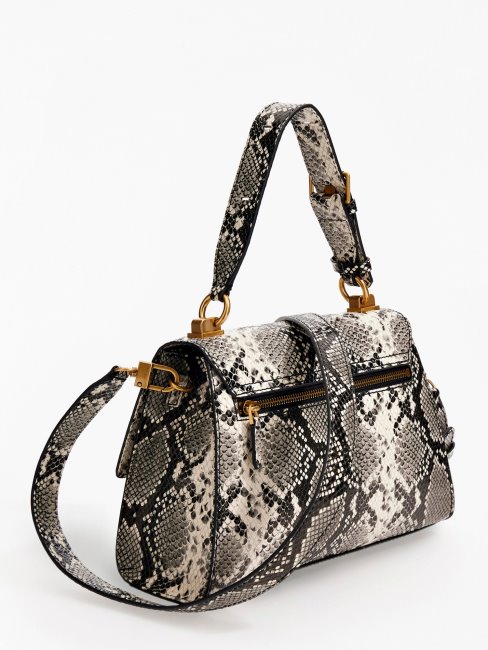 Sac à Main Katey Imprimé Python Guess Noir