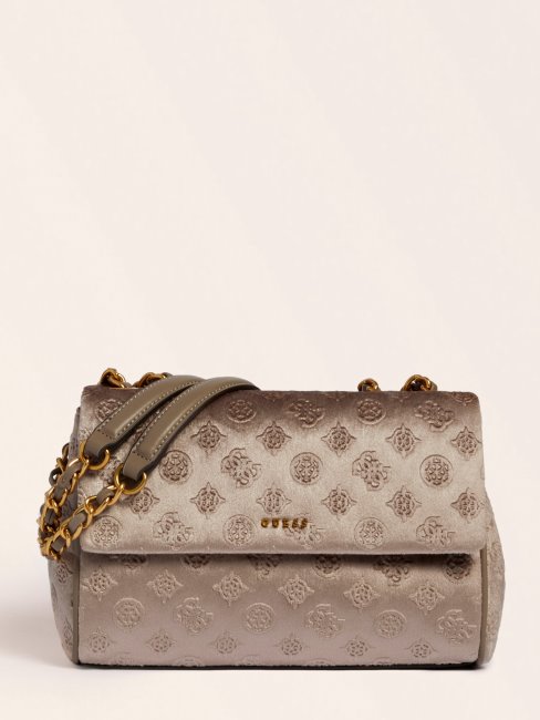 Sac Besace Kimi Velours Gris Guess