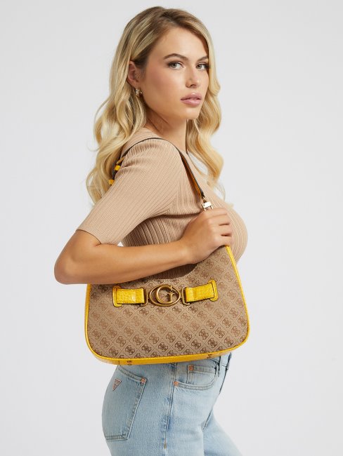 Sac Hobo Jaune Guess Aviana 4g Logo