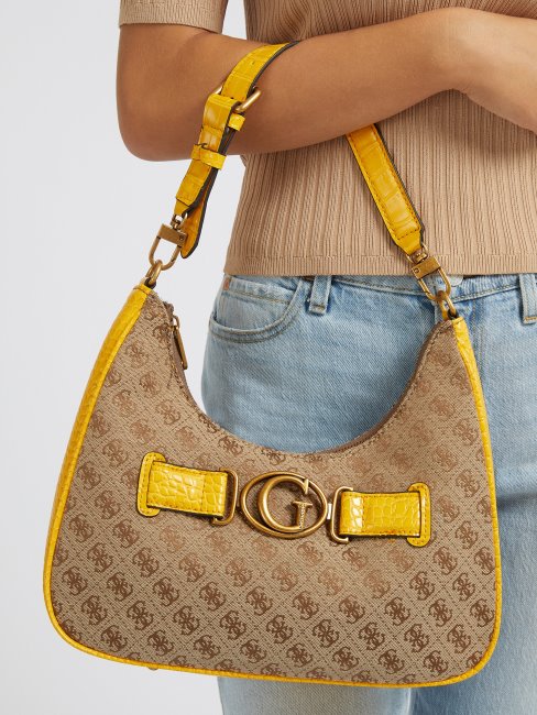 Sac Hobo Jaune Guess Aviana 4g Logo