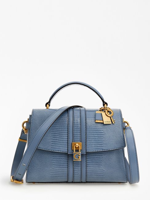 Mini Sac à Main Imprimé Python Ginevra Bleu Clair Guess