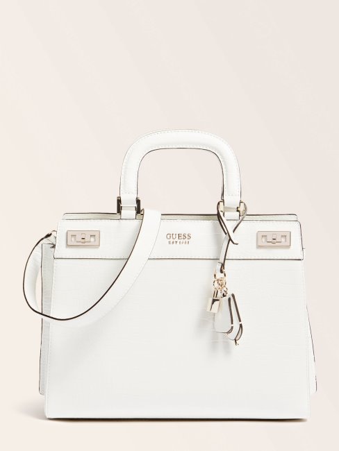 Sac à Main Maxi Imprimé Croco Katey Blanc Guess