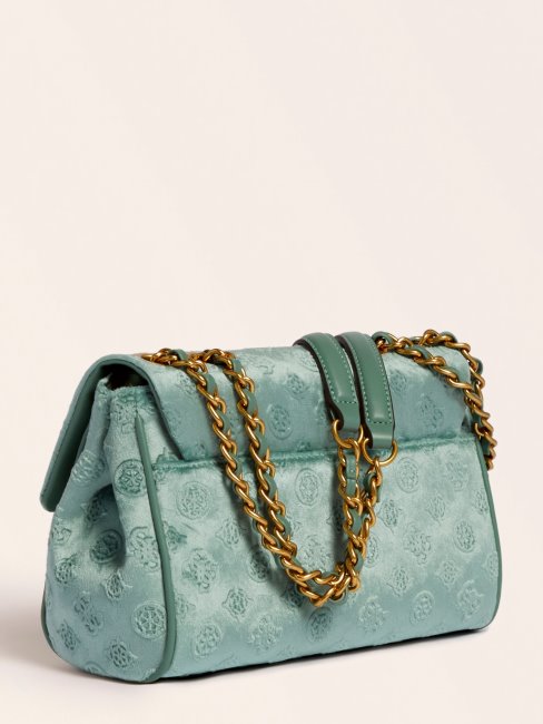 Sac Bandoulière Guess En Velours Kimi Bleu Clair