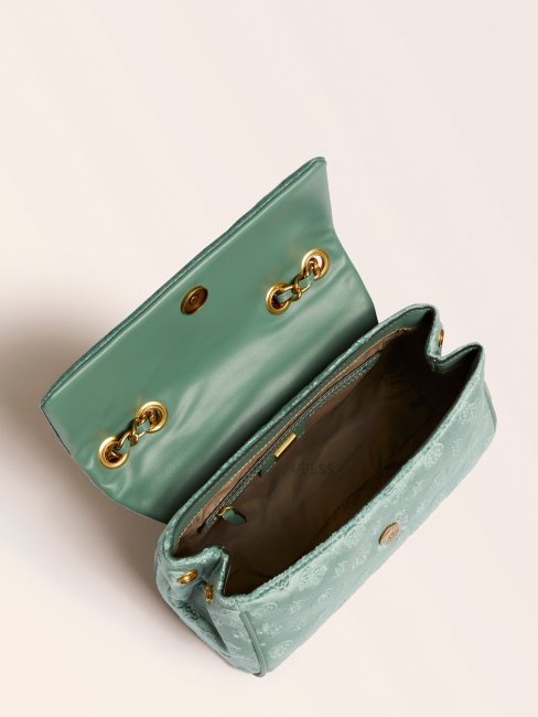 Sac Bandoulière Guess En Velours Kimi Bleu Clair