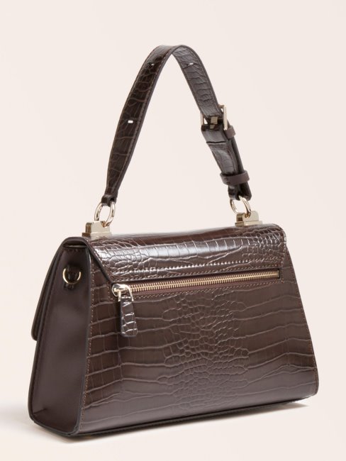 Sac à Main Guess Marron Imprimé Croco Stephi
