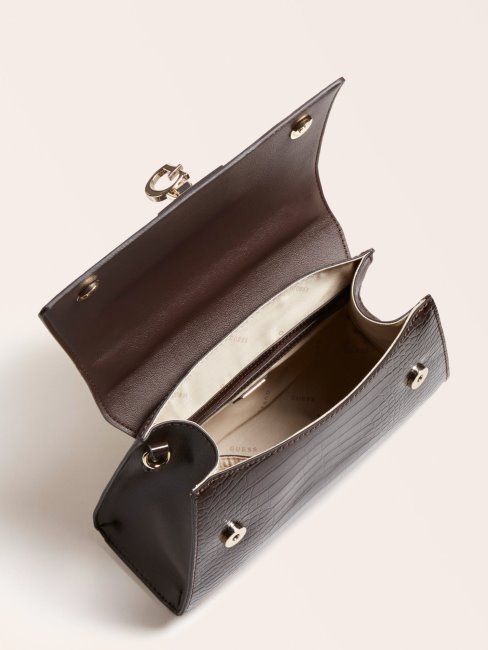 Sac à Main Guess Marron Imprimé Croco Stephi