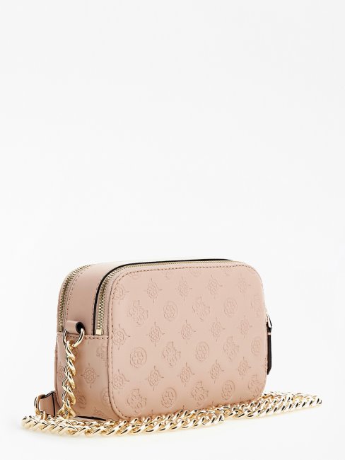 Guess Mini Sac à Bandoulière Noelle Rose à Logo Estampé