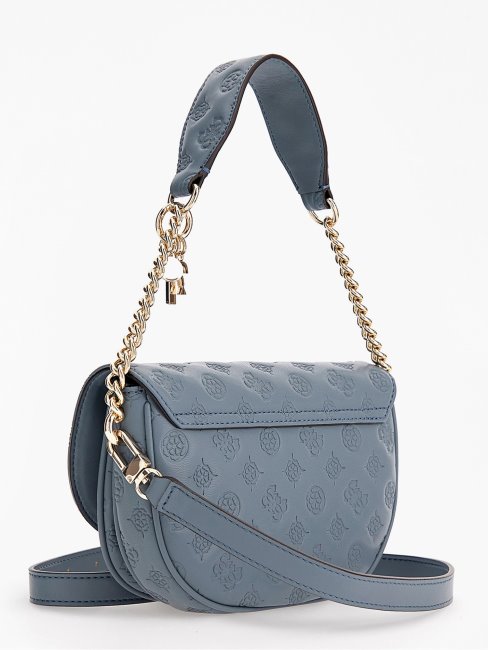 Mini Sac Guess La Femme Logo En Creux Bleu Clair