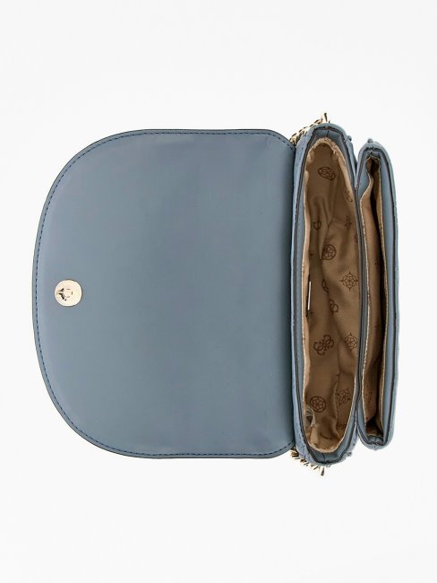 Mini Sac Guess La Femme Logo En Creux Bleu Clair