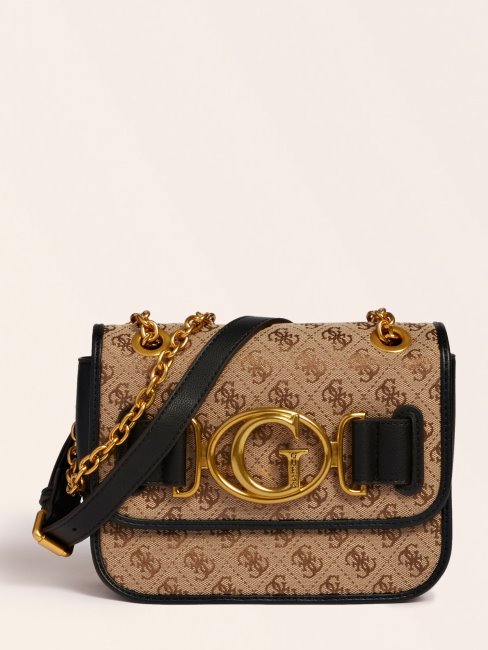 Sac Bandoulière Logo Aileen 4g Noir Guess