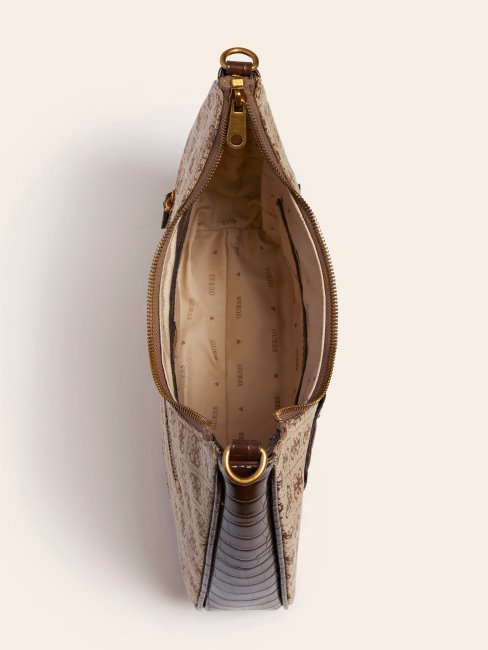 Guess Marron Aviana 4g Logo Hobo