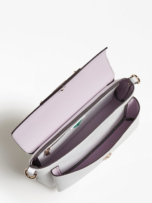 Guess Mini Sac Porté épaule Brenton Blanc