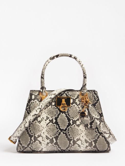 Sac à Main Katey Imprimé Python Guess Noir