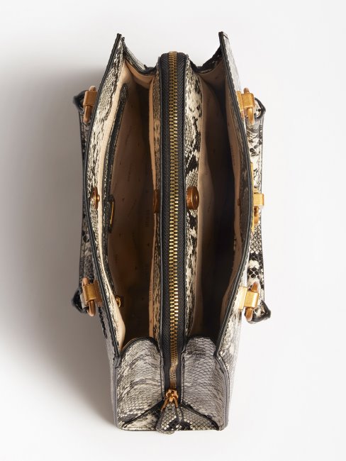 Sac à Main Katey Imprimé Python Guess Noir