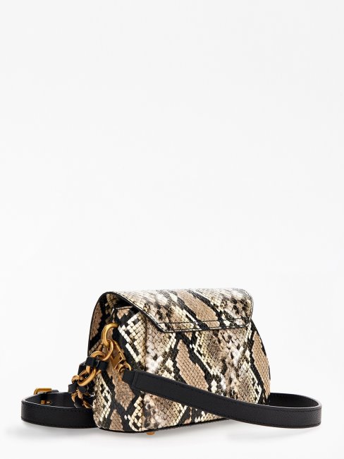 Alva Mini Sac à Bandoulière Imprimé Python Guess Multi Beige