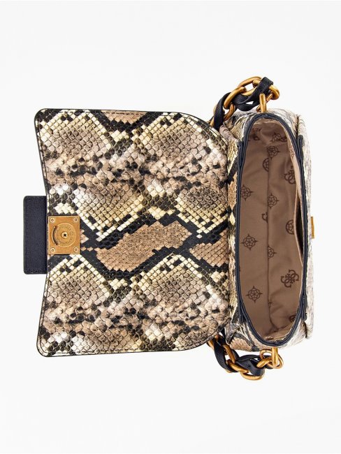 Alva Mini Sac à Bandoulière Imprimé Python Guess Multi Beige