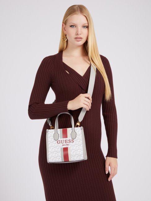 Silvana G Cube Logo Micro Sac à Main Guess Crème