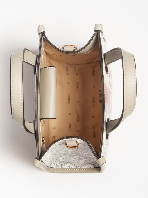 Silvana G Cube Logo Micro Sac à Main Guess Crème