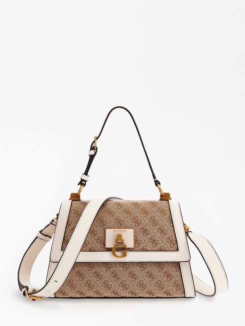 Guess Katey 4g Logo Sac à Main Blanc