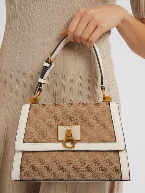 Guess Katey 4g Logo Sac à Main Blanc