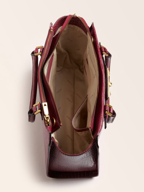 Sac à Main Imprimé Croco Raphie Violet Guess