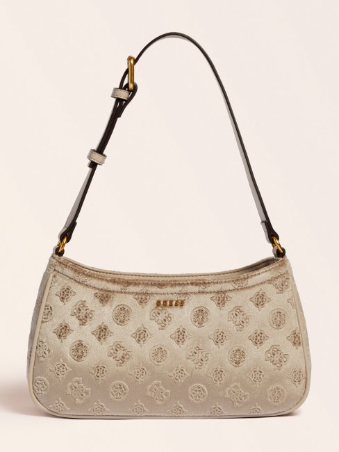 Sac à Bandoulière En Velours Kimi Beige Guess