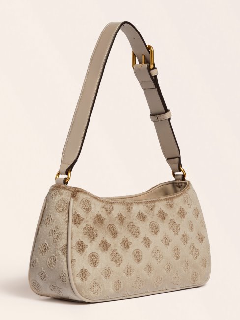 Sac à Bandoulière En Velours Kimi Beige Guess